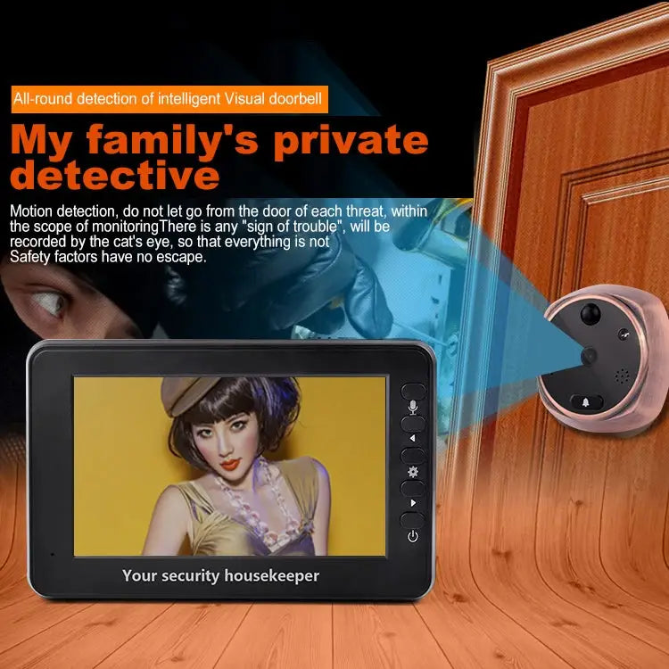 M4300A 4.3 inch Display Screen 3.0MP Camera Video Smart Doorbell Support TF Card (32GB Max) & Motion Detection &