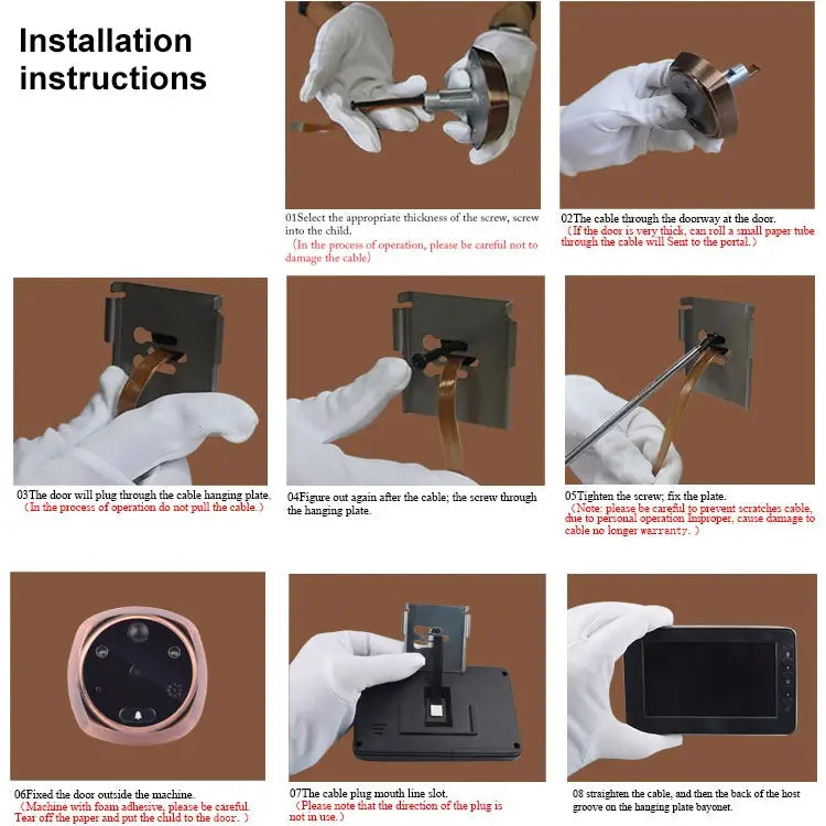 M4300A 4.3 inch Display Screen 3.0MP Camera Video Smart Doorbell Support TF Card (32GB Max) & Motion Detection &
