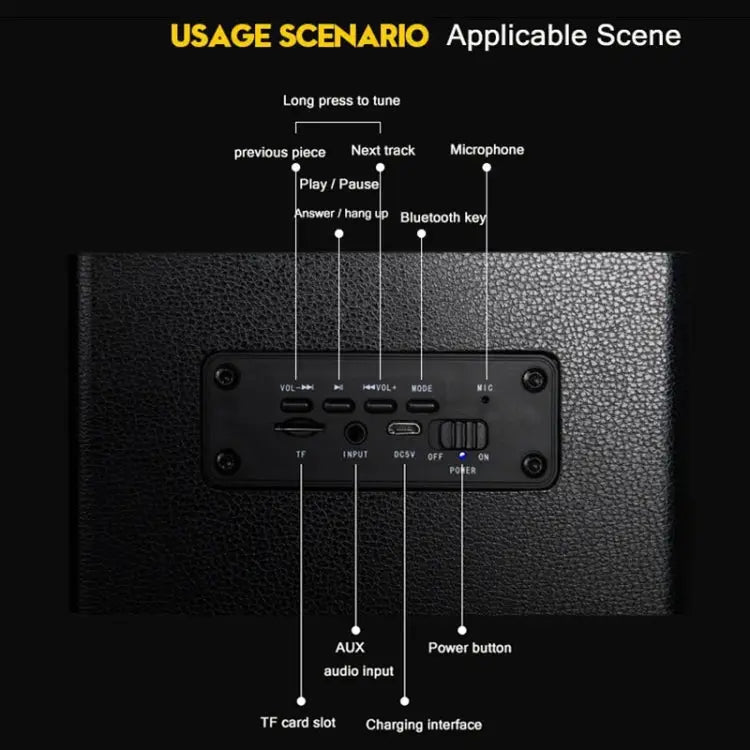M5 Multifunctional Desktop Wooden Bluetooth Speaker Wireless Loudspeaker - Apple Accessories