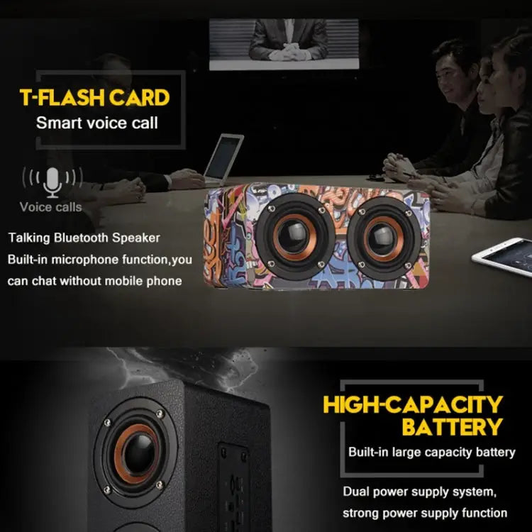M5 Multifunctional Desktop Wooden Bluetooth Speaker Wireless Loudspeaker - Apple Accessories