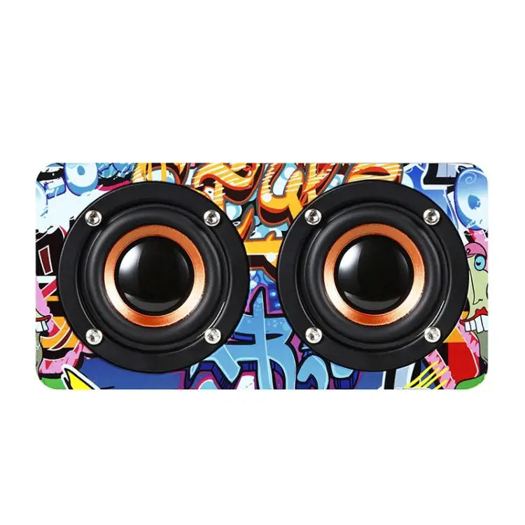 M5 Multifunctional Desktop Wooden Bluetooth Speaker Wireless Loudspeaker - Graffiti Color - Apple Accessories