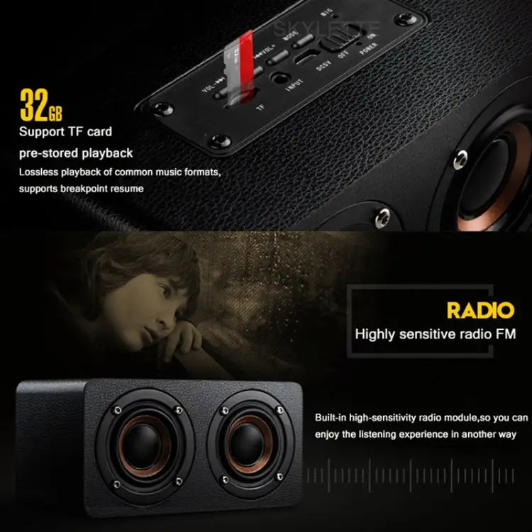 M5 Multifunctional Desktop Wooden Bluetooth Speaker Wireless Loudspeaker - Apple Accessories