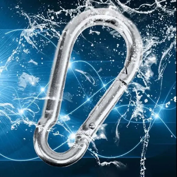 M5 Stainless Steel Carabiner Spring Hook Multi-tool Mountaineering Buckle Lock Camping Hook Rope Inner Diameter: 4.9mm