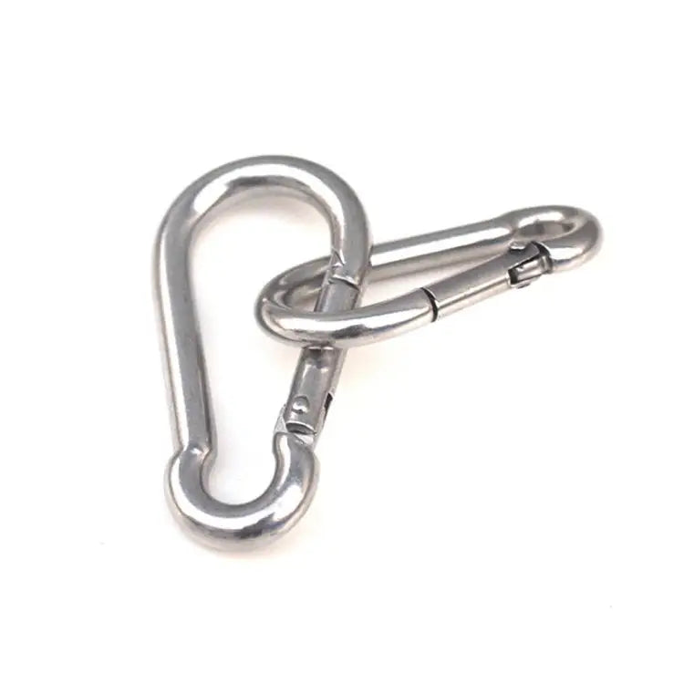 M5 Stainless Steel Carabiner Spring Hook Multi-tool Mountaineering Buckle Lock Camping Hook Rope Inner Diameter: 4.9mm