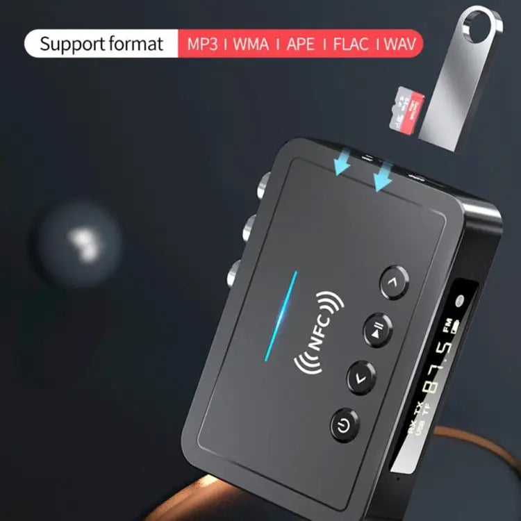 M6 NFC Bluetooth 5.0 Receiver & Transmitter & FM 3 In 1 Adapter - M6