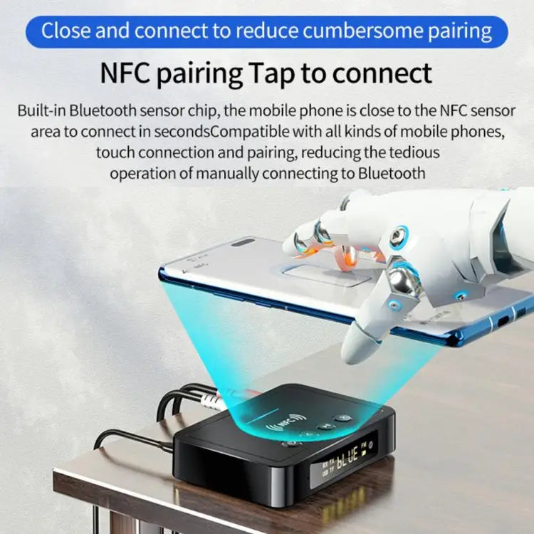 M6 NFC Bluetooth 5.0 Receiver & Transmitter & FM 3 In 1 Adapter - M6