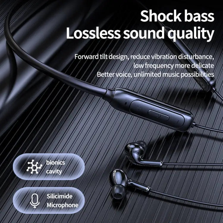 M60 8D Surround Sound Wireless Neck-mounted 5.1 Bluetooth Earphone Support TF Card MP3 Mode - Apple Accessories