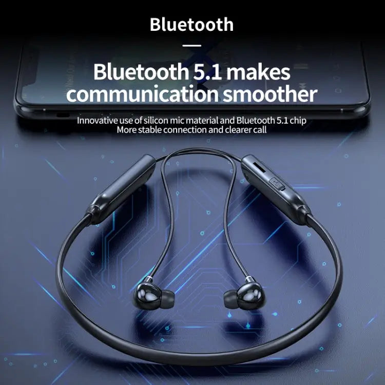 M60 8D Surround Sound Wireless Neck-mounted 5.1 Bluetooth Earphone Support TF Card MP3 Mode - Apple Accessories