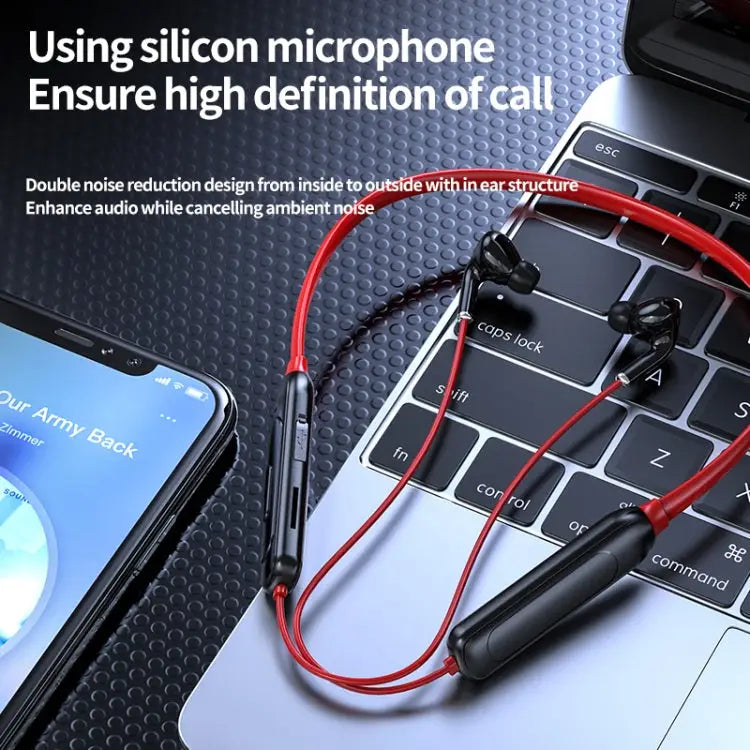 M60 8D Surround Sound Wireless Neck-mounted 5.1 Bluetooth Earphone Support TF Card MP3 Mode - Apple Accessories