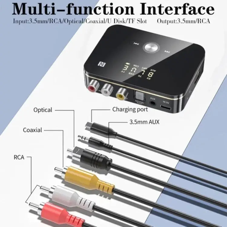 M8 NFC 2 in 1 NFC Optical Coaxial Bluetooth 5.0 Audio Transmitter Receiver with Digital Display M8 - M8