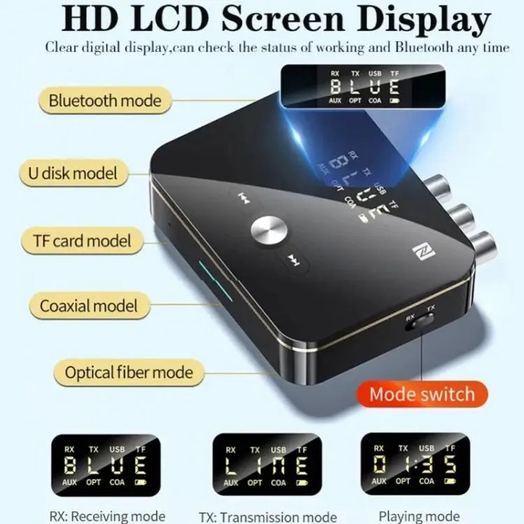 M8 NFC 2 in 1 NFC Optical Coaxial Bluetooth 5.0 Audio Transmitter Receiver with Digital Display M8 - M8