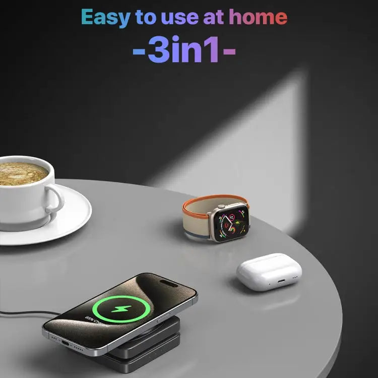 M9 3-In-1 Portable Magnetic Folding Wireless Charger Fast Charging Bracket - Apple Accessories