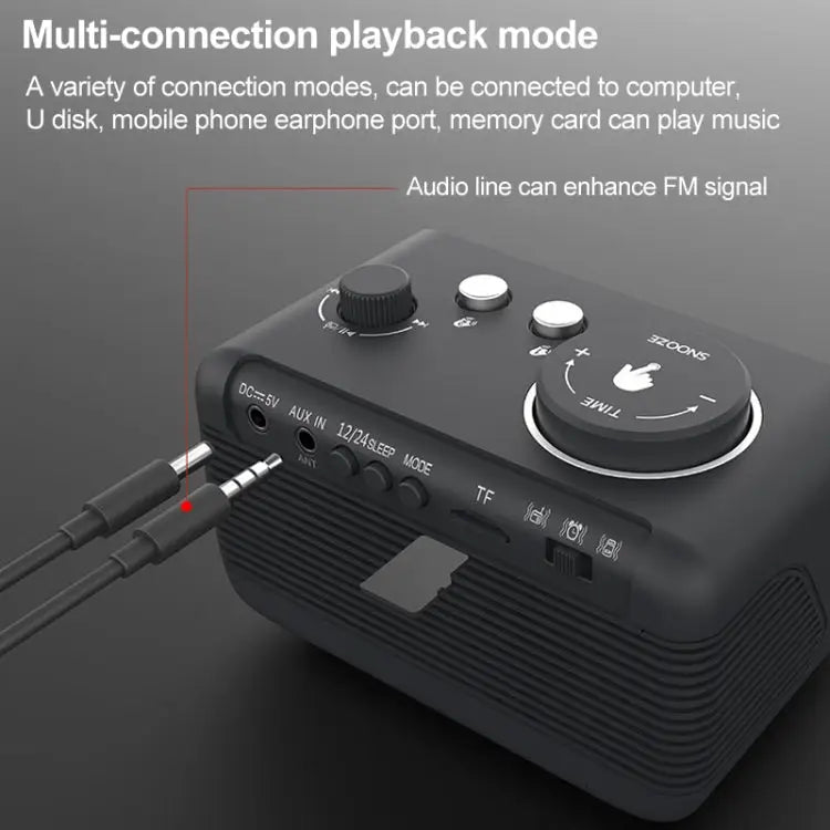 M9 Wireless Bluetooth Speaker Multifunctional Desktop Alarm Clock Support TF Card & U Disk & AUX US Plug EU Plug UK Plug