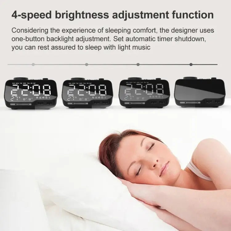 M9 Wireless Bluetooth Speaker Multifunctional Desktop Alarm Clock Support TF Card & U Disk & AUX US Plug EU Plug UK Plug