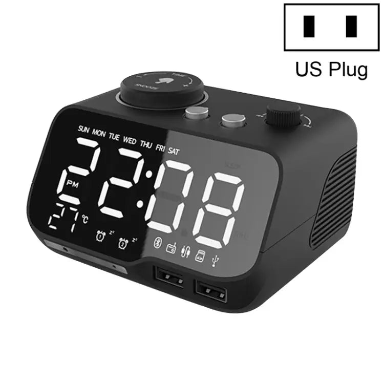 M9 Wireless Bluetooth Speaker Multifunctional Desktop Alarm Clock Support TF Card & U Disk & AUX US Plug EU Plug UK