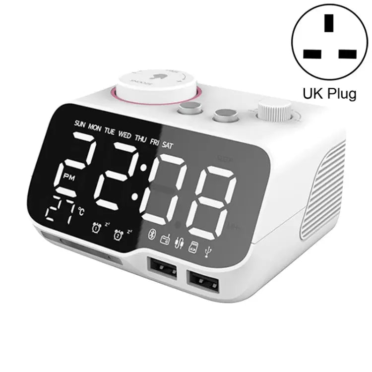 M9 Wireless Bluetooth Speaker Multifunctional Desktop Alarm Clock Support TF Card & U Disk & AUX US Plug EU Plug UK