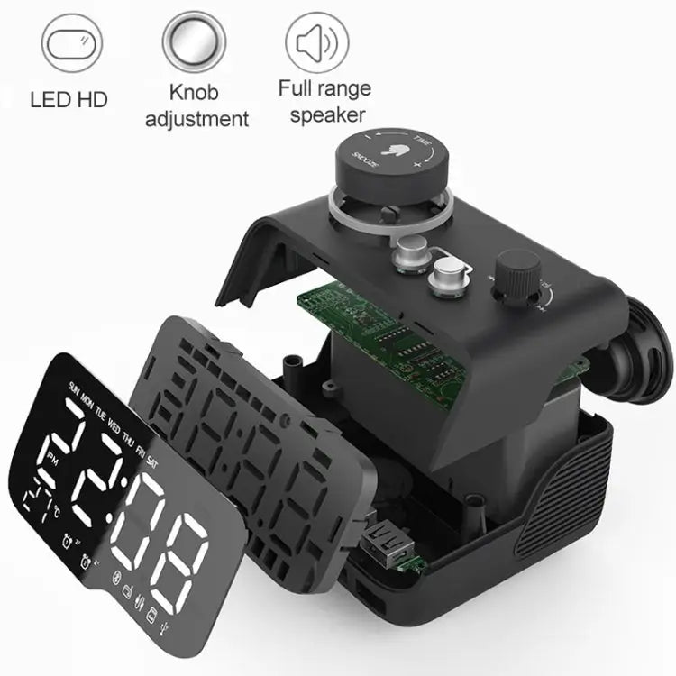 M9 Wireless Bluetooth Speaker Multifunctional Desktop Alarm Clock Support TF Card & U Disk & AUX US Plug EU Plug UK Plug