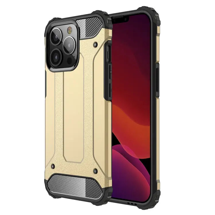 Magic Armor TPU + PC Combination Case For iPhone 13 Pro Max - For iPhone 13 Pro Max / Gold - Apple Accessories