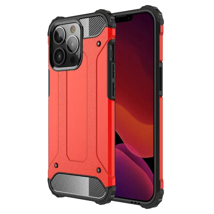 Magic Armor TPU + PC Combination Case For iPhone 13 Pro Max - For iPhone 13 Pro Max / Red - Apple Accessories