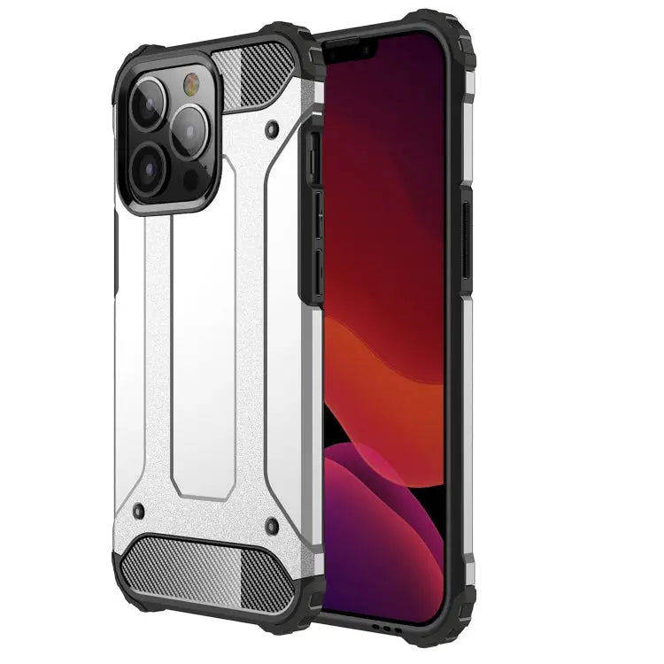 Magic Armor TPU + PC Combination Case For iPhone 13 Pro Max - For iPhone 13 Pro Max / Silver - Apple Accessories
