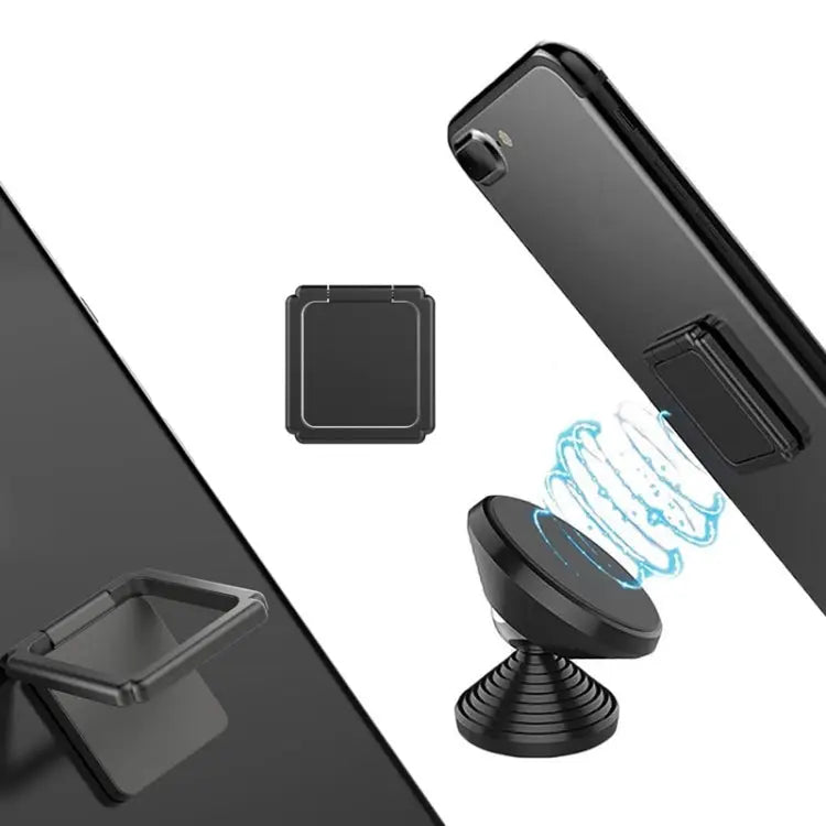 Magnetic 360 Degree Rotating Square Ring Buckle Mobile Phone Holder Random Color Delivery - Random Color Delivery
