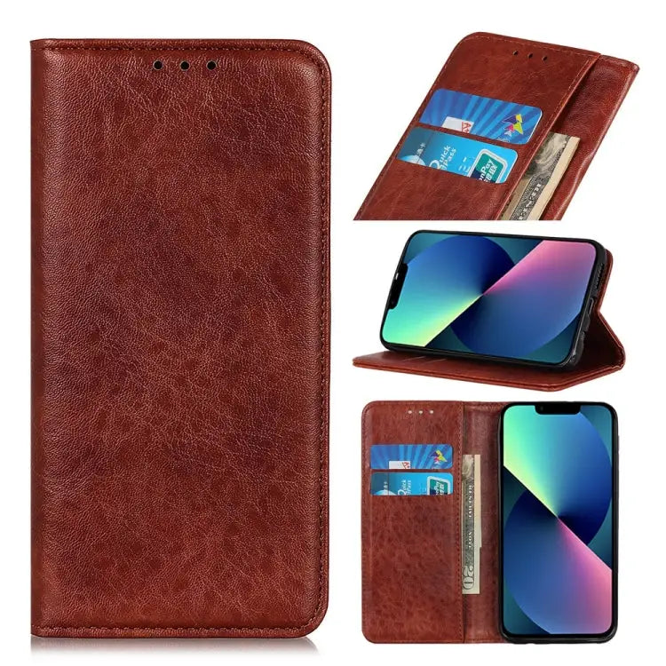 Magnetic Crazy Horse Texture Horizontal Flip Leather Case with Holder & Card Slots & Wallet For iPhone 13 mini