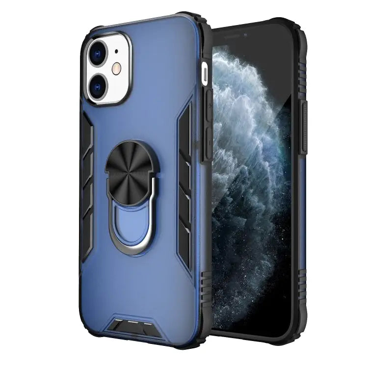 Magnetic Frosted PC + Matte TPU Shockproof Case with Ring Holder For iPhone 12 Pro Max For iPhone 12 / 12 Pro