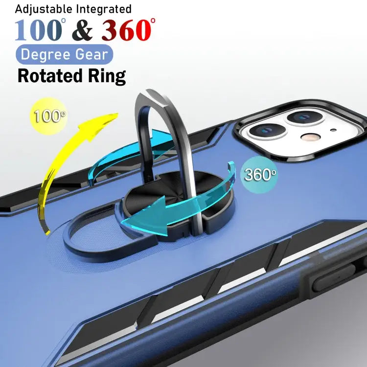 Magnetic Frosted PC + Matte TPU Shockproof Case with Ring Holder For iPhone 12 Pro Max For iPhone 12 / 12 Pro