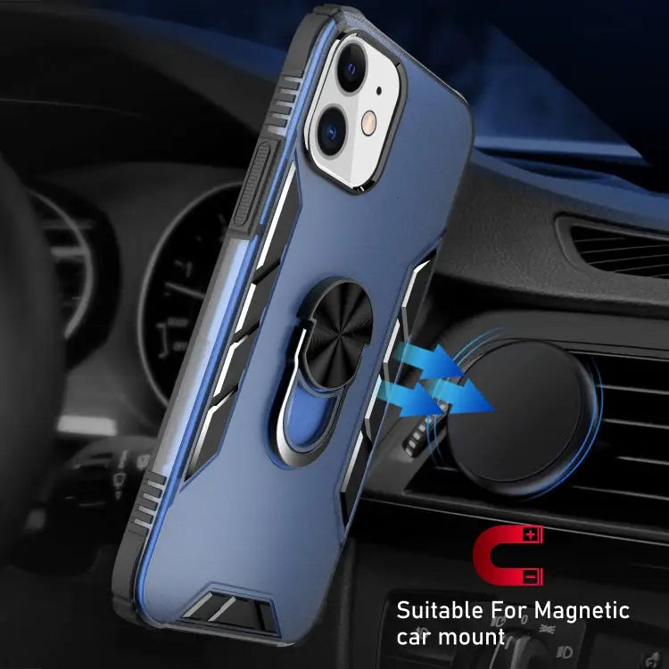 Magnetic Frosted PC + Matte TPU Shockproof Case with Ring Holder For iPhone 12 Pro Max For iPhone 12 / 12 Pro
