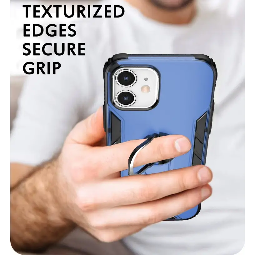 Magnetic Frosted PC + Matte TPU Shockproof Case with Ring Holder For iPhone 12 Pro Max For iPhone 12 / 12 Pro