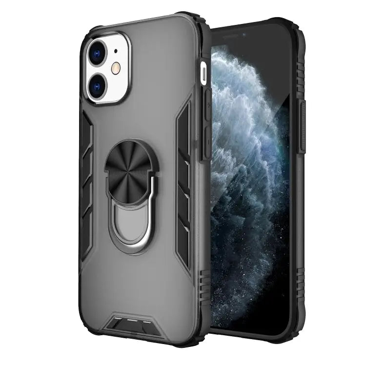 Magnetic Frosted PC + Matte TPU Shockproof Case with Ring Holder For iPhone 12 Pro Max For iPhone 12 / 12 Pro