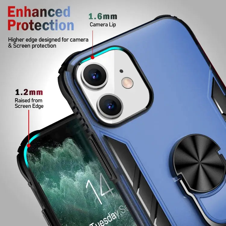 Magnetic Frosted PC + Matte TPU Shockproof Case with Ring Holder For iPhone 12 Pro Max For iPhone 12 / 12 Pro
