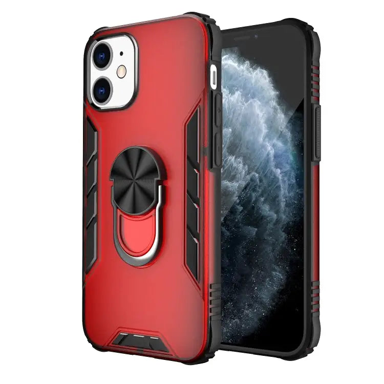 Magnetic Frosted PC + Matte TPU Shockproof Case with Ring Holder For iPhone 12 Pro Max For iPhone 12 / 12 Pro