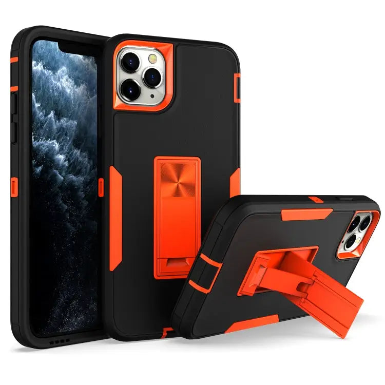 Magnetic Holder Phone Case For iPhone 11 Pro Max For iPhone 12 mini - For iPhone 11 Pro Max / Black + Orange - Apple