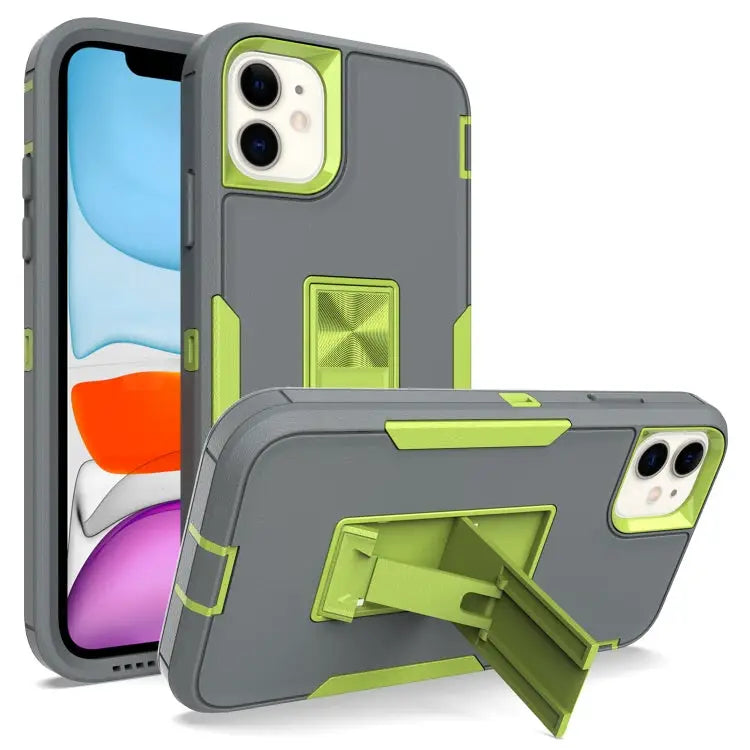 Magnetic Holder Phone Case For iPhone 11 Pro Max For iPhone 12 mini - For iPhone 12 mini / Dark Grey + Green - Apple