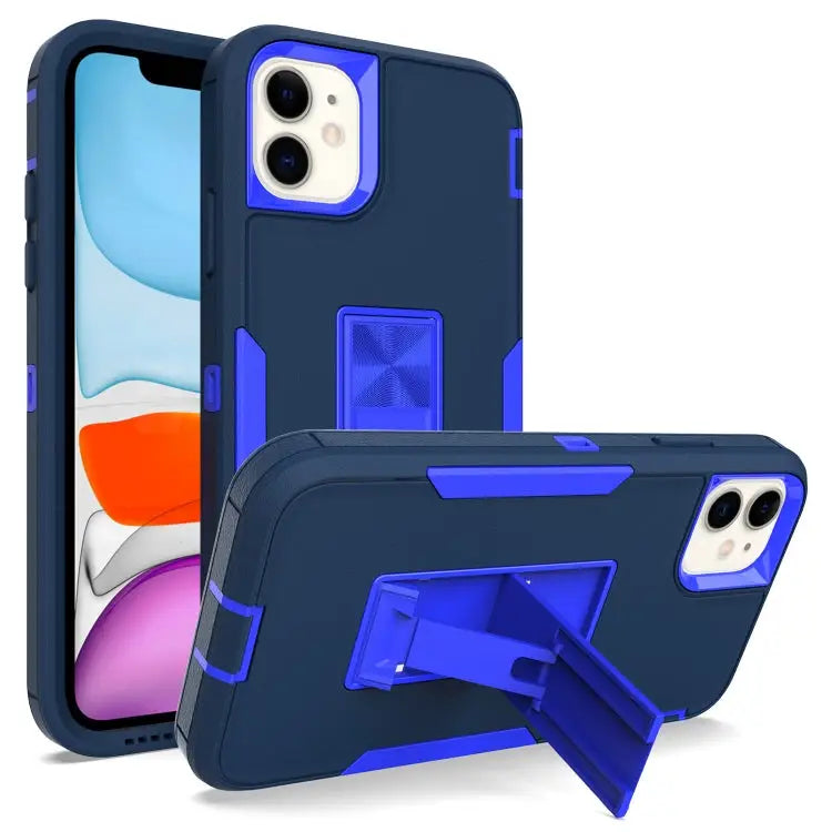 Magnetic Holder Phone Case For iPhone 11 Pro Max For iPhone 12 mini - For iPhone 12 mini / Sapphire Blue + Dark Blue
