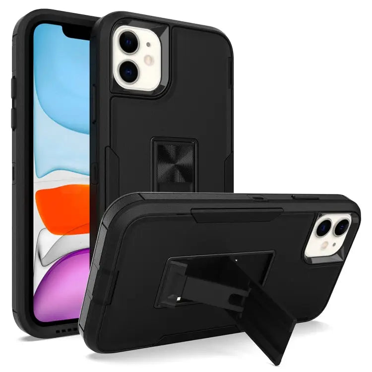 Magnetic Holder Phone Case For iPhone 12 For iPhone 12 Pro - For iPhone 12 / Black - Apple Accessories