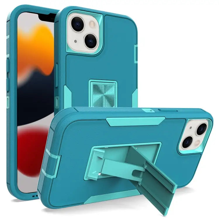 Magnetic Holder Phone Case For iPhone 12 Pro Max For iPhone 13 mini - For iPhone 13 mini / Lake Blue + Blue-green