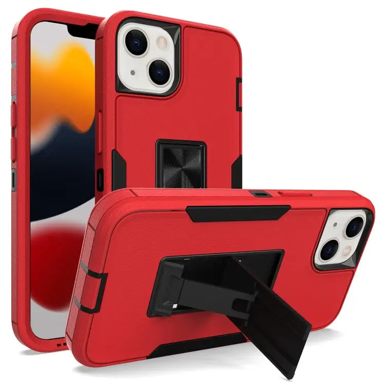 Magnetic Holder Phone Case For iPhone 12 Pro Max For iPhone 13 mini - For iPhone 13 mini / Red + Black - Apple