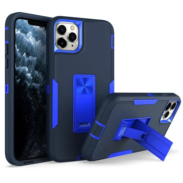Magnetic Holder Phone Case For iPhone 12 Pro Max For iPhone 13 mini - For iPhone 12 Pro Max / Sapphire Blue + Dark Blue