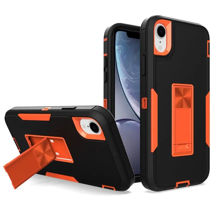 Magnetic Holder Phone Case For iPhone XR For iPhone XS Max - For iPhone XR / Black + Orange - Apple Accessories