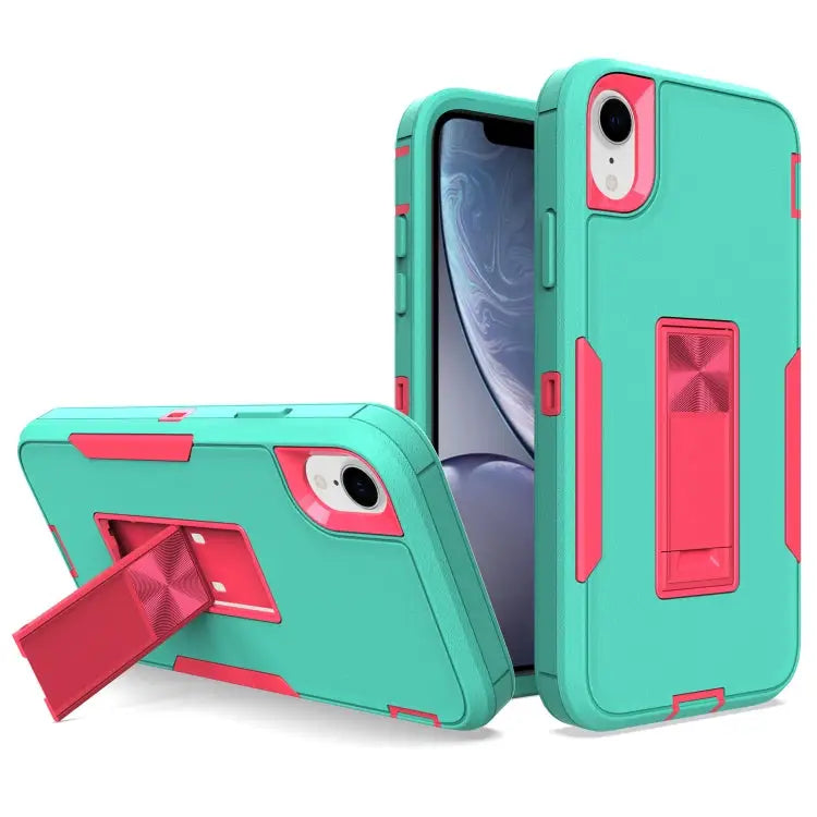 Magnetic Holder Phone Case For iPhone XR For iPhone XS Max - For iPhone XR / Green + Rose Red - Apple Accessories