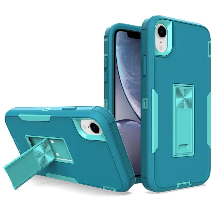 Magnetic Holder Phone Case For iPhone XR For iPhone XS Max - For iPhone XR / Lake Blue + Blue-green - Apple Accessories