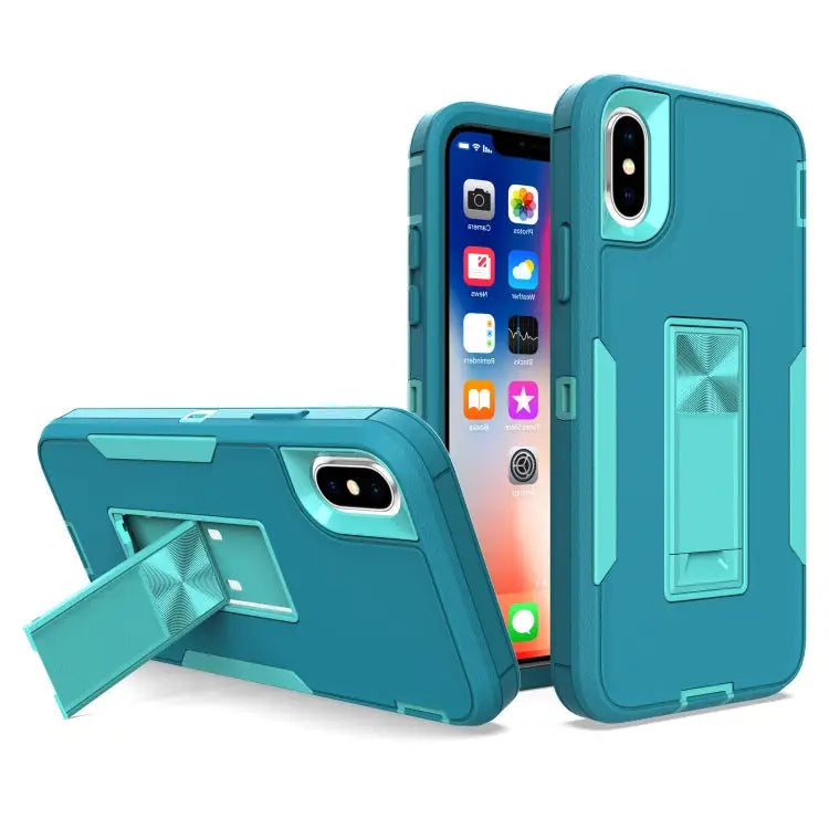 Magnetic Holder Phone Case For iPhone XR For iPhone XS Max - For iPhone XS Max / Lake Blue + Blue-green - Apple