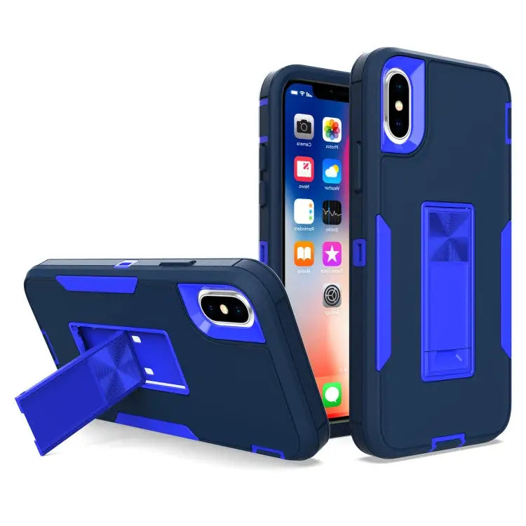Magnetic Holder Phone Case For iPhone XR For iPhone XS Max - For iPhone XS Max / Sapphire Blue + Dark Blue - Apple