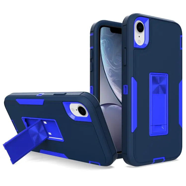 Magnetic Holder Phone Case For iPhone XR For iPhone XS Max - For iPhone XR / Sapphire Blue + Dark Blue - Apple