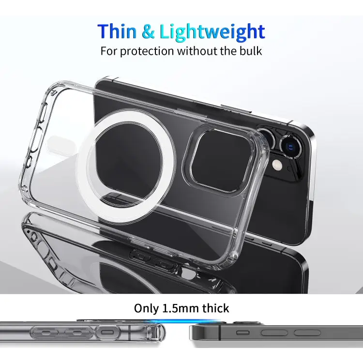 Magnetic Ring Clear Crystal Acrylic +TPU Four-corner Airbag Shockproof Case For iPhone 12 Pro Max For iPhone 12 / 12