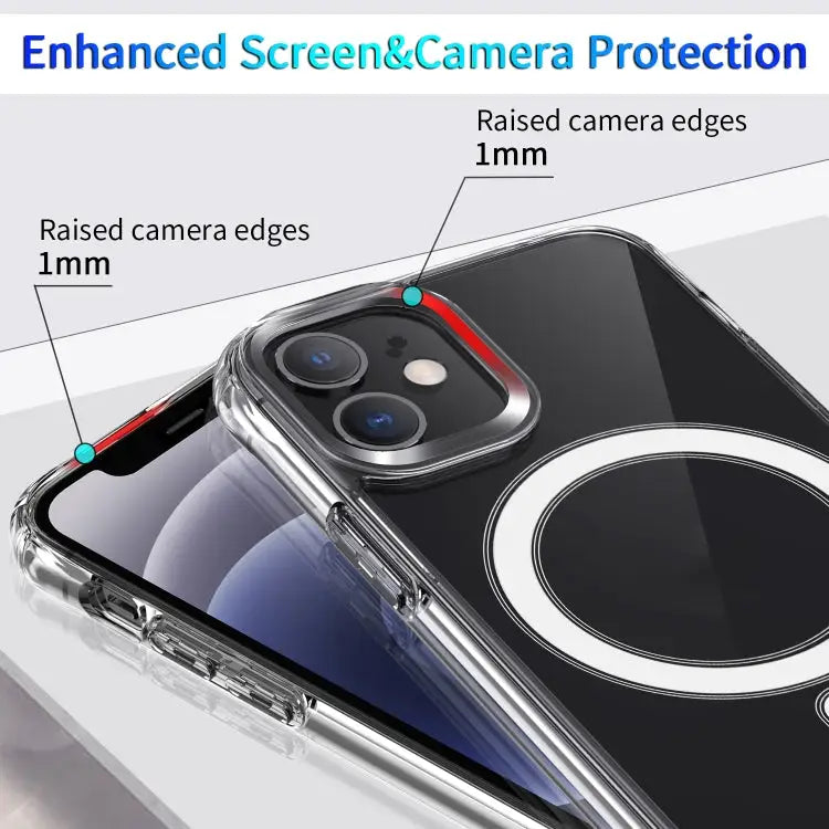 Magnetic Ring Clear Crystal Acrylic +TPU Four-corner Airbag Shockproof Case For iPhone 12 Pro Max For iPhone 12 / 12