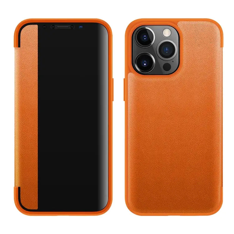 Magnetic Side Window View Shockproof Horizontal Flip Leather Case For iPhone 13 mini For iPhone 13 For iPhone 13 Pro