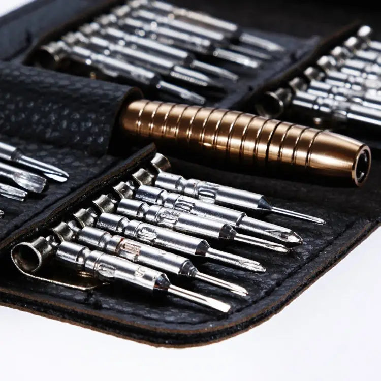 Magnetic suction 27 in 1 portable wallet type screw driver set mobile phone tablet maintenance tool - 27 in 1